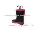 Cute Rubber Rain Boot , Size 26 Black Waterproof With Handle