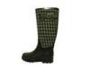 Rubber Grid Knee Rain Boots , Size 8 15 In Circumference for Spring