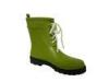 Short Rubber Rain Boot , Green Lace Up Size 4 8 Inch Shaft for Girls