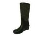 Wedge Platform Rubber Rain Boot , Black 12 Inch Shaft Size 10 Summer