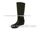 Wedge Platform Rubber Rain Boot , Black 12 Inch Shaft Size 10 Summer