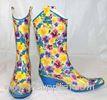 Fashionable Wrinkle Rubber Rain Boot , Waterproof Removable Insole Boot