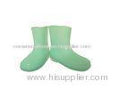 Light Green PVC Rain Boots Kid , Short Simple Size 8 Durable for Girls