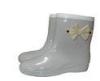 Size 38 Ankle Rain Boots , Bowknot Grey Comfortable Autumn For Fishing