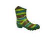 Size 3 Short Rubber Rain Boots , Zebra Stripe Green Waterproof