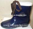 Size 42 Ankle Rain Boots Girls , Dark Blue PVC Upper Insole EVA