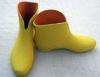 Fashion Ankle Rain Boots With Yellow Solid Color 6.3 Inch Shaft