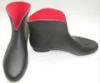 Black Solid color Ankle Rain Boots With Polka Dot Size 37 6.3 Inch Shaft