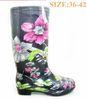 Transparent PVC Rain Boot , Flower Size 38 Insole EVA For Women