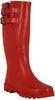 Fashion Thigh Rain Boots , Red Waterproof 2 Buckle Size 7 for Spring