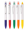 Promotional ballpen with rubber grip and highlighter