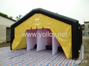 inflatable decontamination tent for emergency use