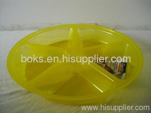 yellow plastic divided candy plates
