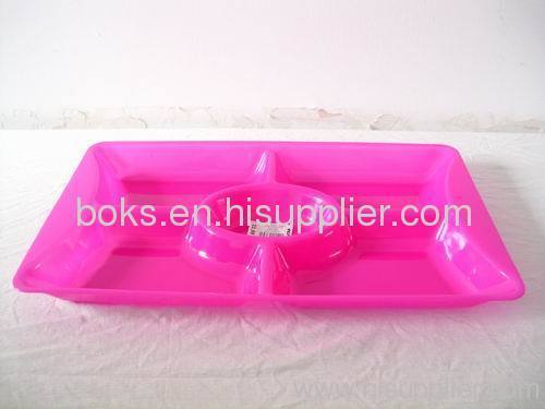 2013 popular pink plastic divided candy plates