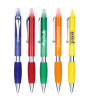 Top selling promotional colorful barrel ballpen with highlighter