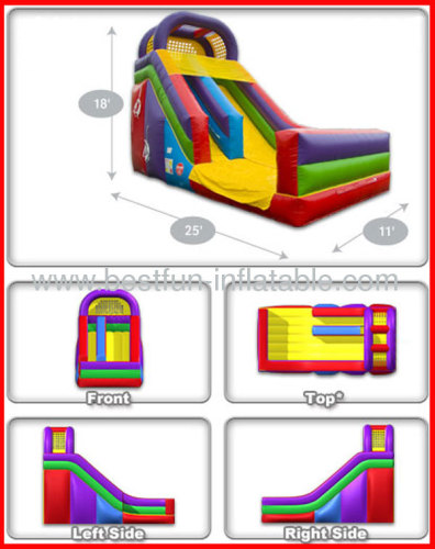 18' Wacky Colored Inflatable Mini Slide