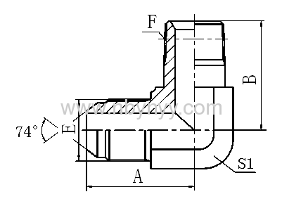 1JN9-L 90° JIC MALE 74° CONE / LONG NPT MALE HYDRAULIC ADAPTERS FITTINGS PIPE FITTINGS COUPLING CONNECTOR