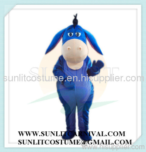 blue donkey mascot costume