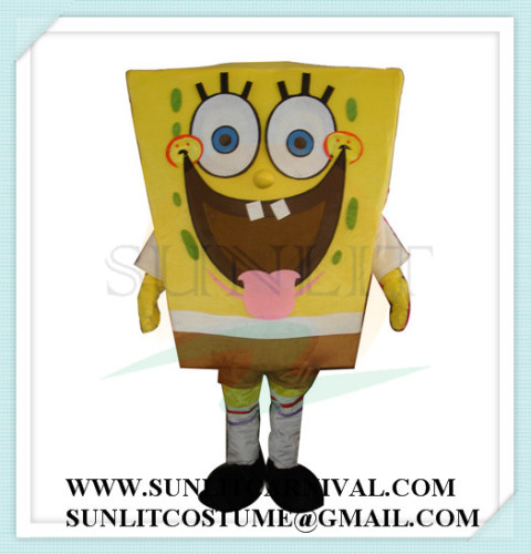 spongebob mascot costume cartoon mascot