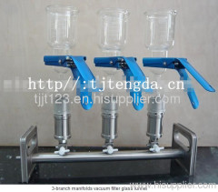 3-branch manifolds vacuum filter glass funnel