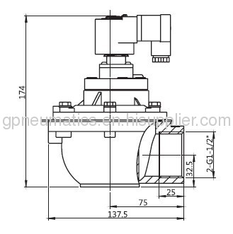 1 1/2Right angle Pulse jet valve