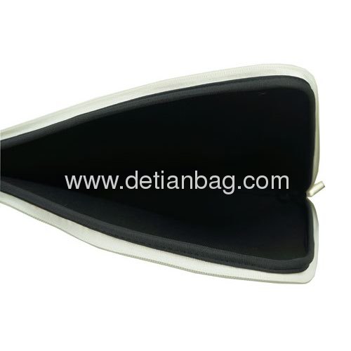13.3 cheap black neoprene laptop sleeve with white zipper