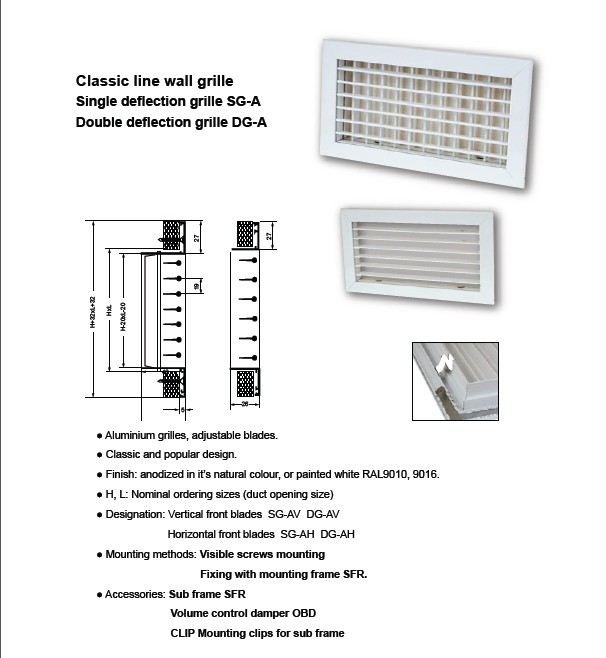 Aluminium Single / Double Wall Grill 