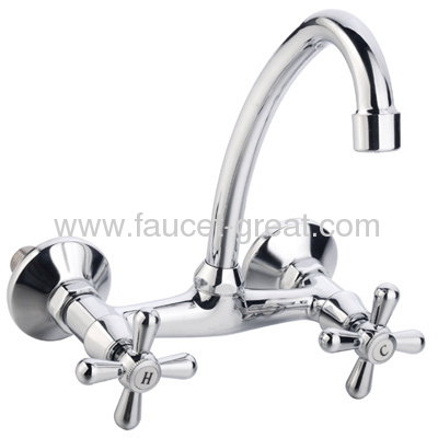 Two handle Wall mount kitchen Mixer