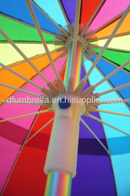 Lightweight rainbow beach umbrella with aluminum