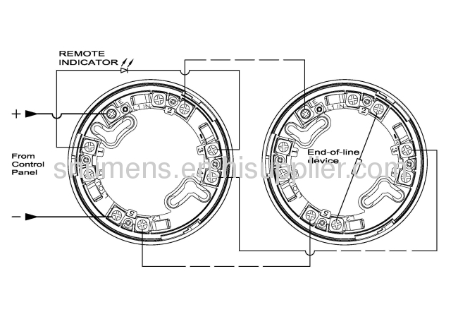 LED remote indicator output conventional heat detector