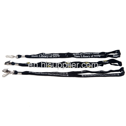 bamboo bootlace style lanyards msilkscreen printed,j-hook and alligator clip end, metal crimp