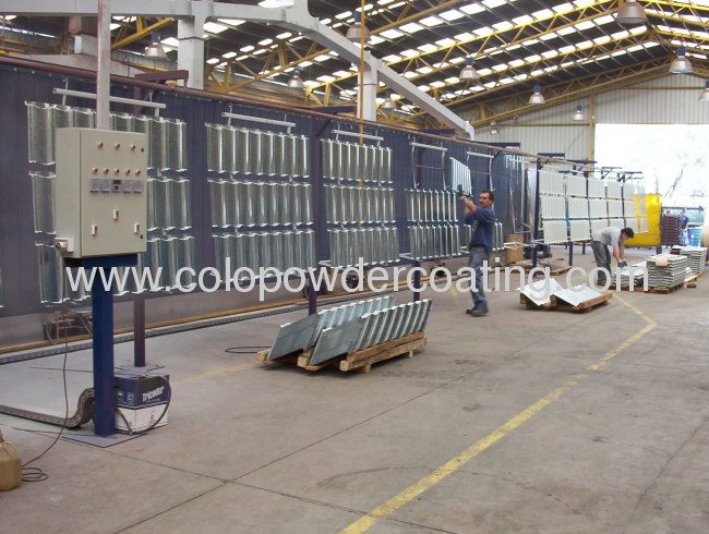 Power and free conveyor powder coating line