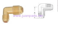 Brass pipe fitting, 90 Degree Reducing Union, Flare to Flare,