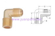 Brass pipe fitting, 90 Degree Elbows, Union - Flare to NPTFE,