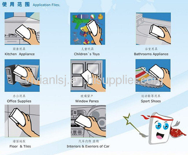 Compressed melamine foam with sponge,cleaning sponge