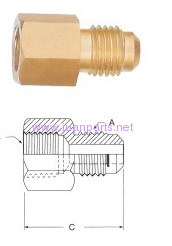 Brass pipe fitting, Connectors, Half Union - Flare to NPTFI,