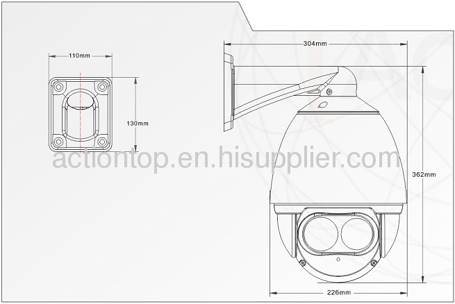 720P Laser IP IR PTZ camera