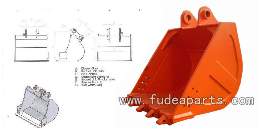 Hitachi ex200 excavator heavy duty bucket capacity 0.8cbm