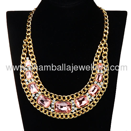 wholesale exaggerated design costume big crystal bib collar Necklace