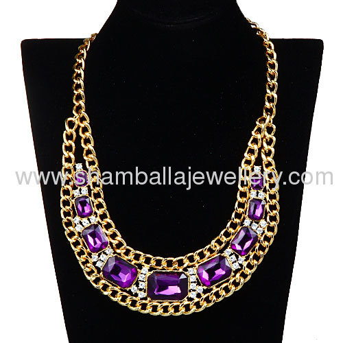 wholesale exaggerated design costume big crystal bib collar Necklace