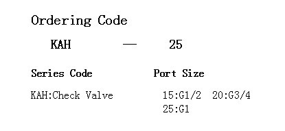 KAH Series Air Check Valve 