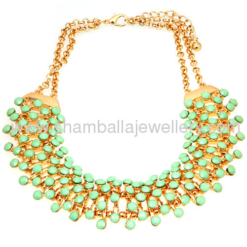 Wholesale fashion Costume jewellery turquoise chunky bib necklace