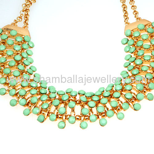 Wholesale fashion Costume jewellery turquoise chunky bib necklace