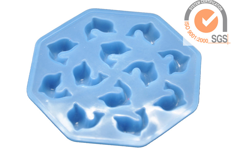 Colorful Silicone ice cube tray dolphin style