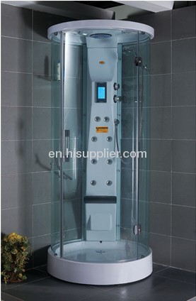 a touch sensitive screen control panel withluxury modern shower cabin