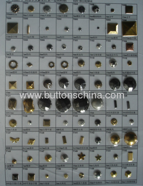 Star metal hot fix studs 