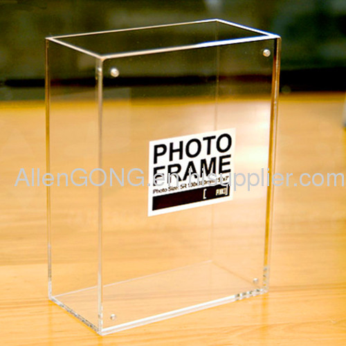 Hot !! Clear Custom Exquisite Acrylic Magnet Photo Frame