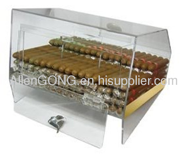 Clear Three Layers Nine Bins Fashion Acrylic Cigar Display Box