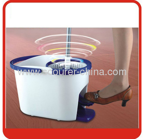 Eco-Friendly Foldable Tornado mop with blue and white color