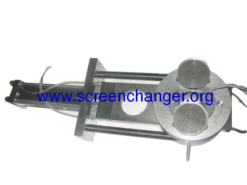 melt filtration system for plastic extrusion machine-screen changer